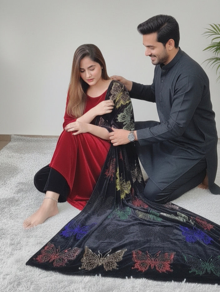 Premium Micro Velvet Shawl VS0017