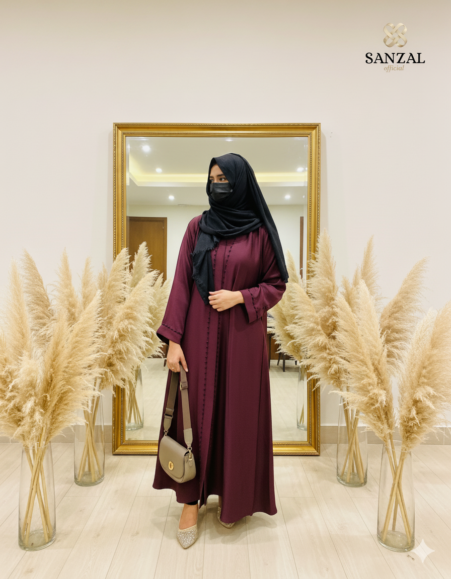 Zoom Crinkle Abaya A001