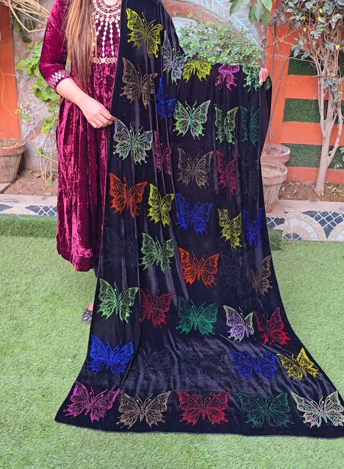 Premium Micro Velvet Shawl VS0017