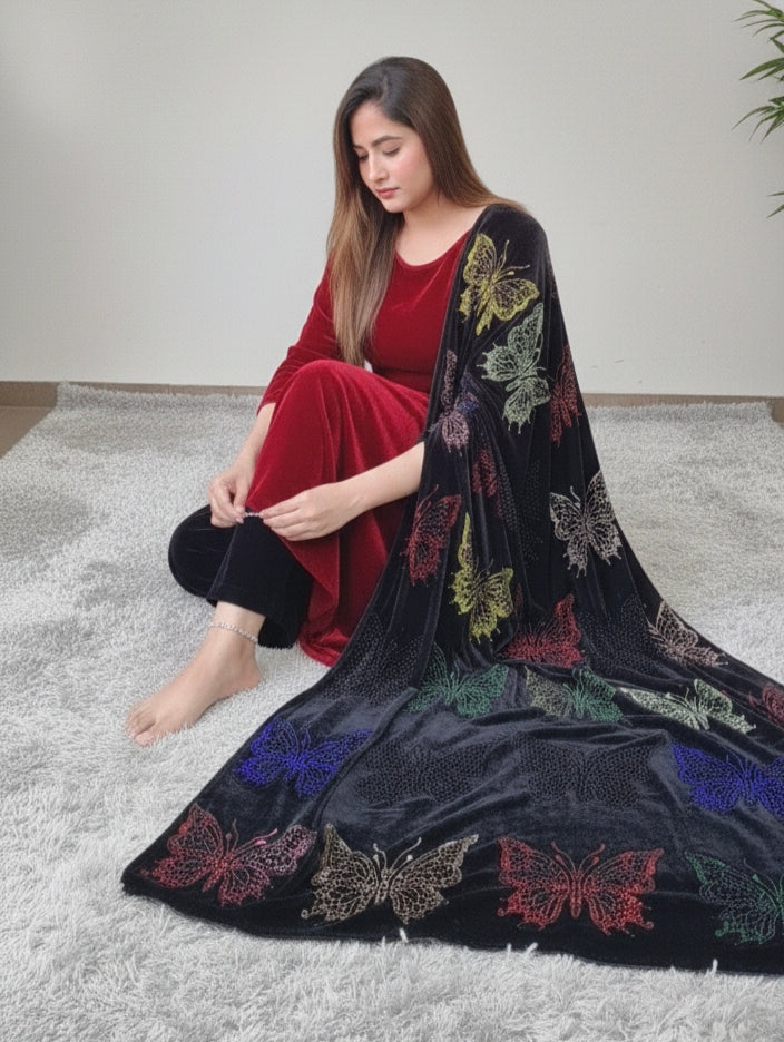 Premium Micro Velvet Shawl VS0017