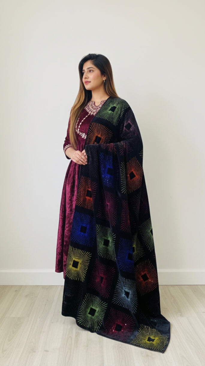 Premium Micro Velvet Shawl VS0016