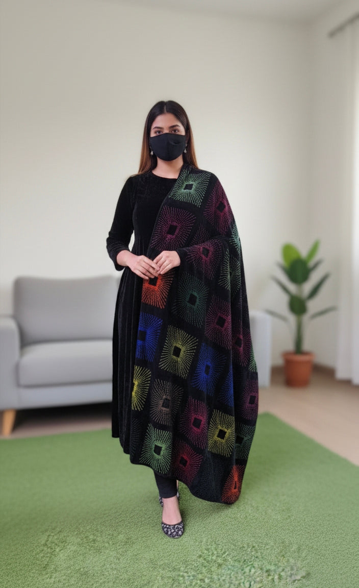 Premium Micro Velvet Shawl VS0016