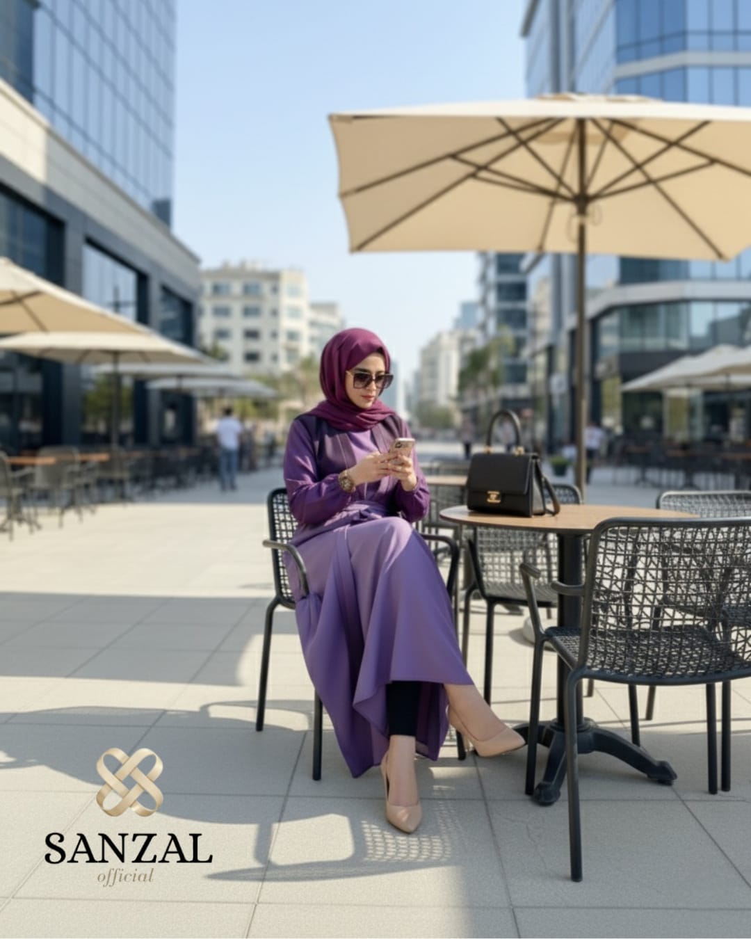 Tie-and-Dye Front-Open Turkish Abaya A003