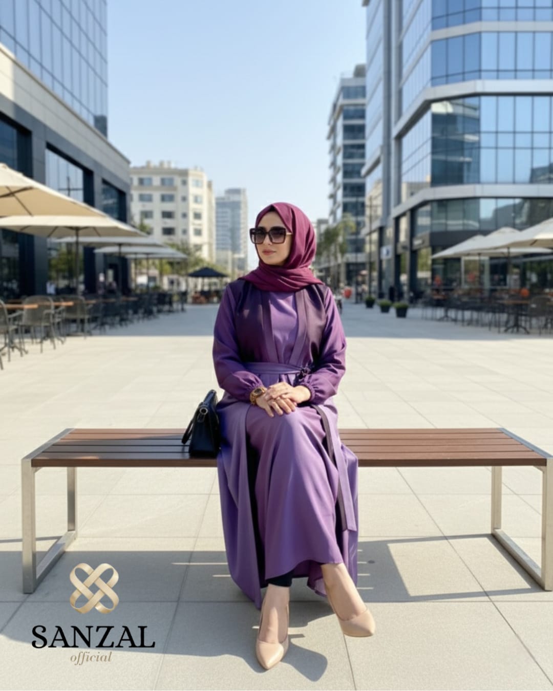 Tie-and-Dye Front-Open Turkish Abaya A003