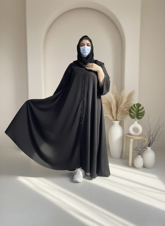 Black Tassel Abaya A005