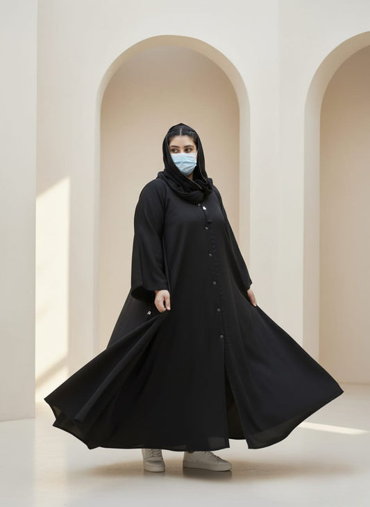 Black Tassel Abaya A005