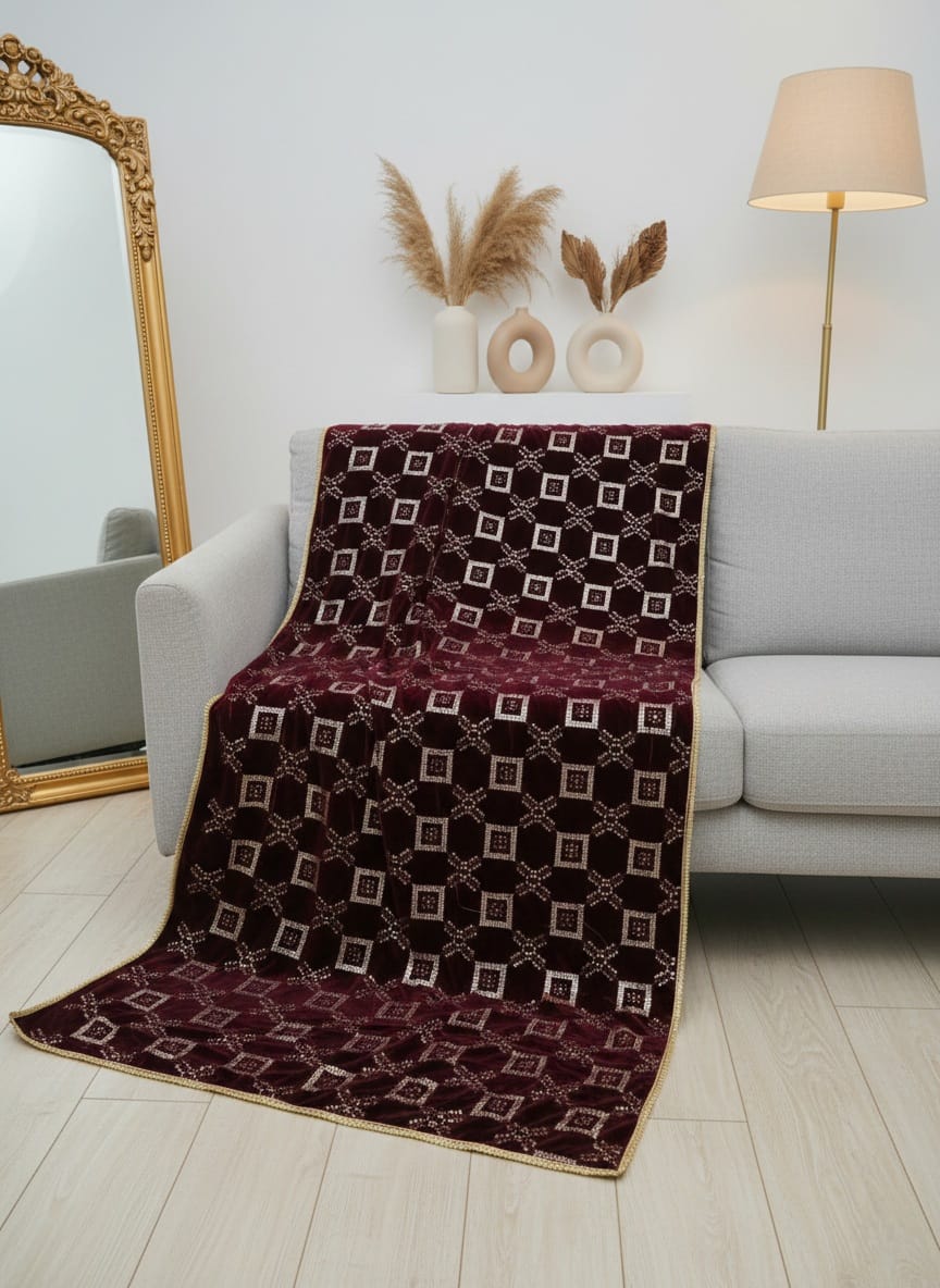 Sequins Velvet Shawl VS008