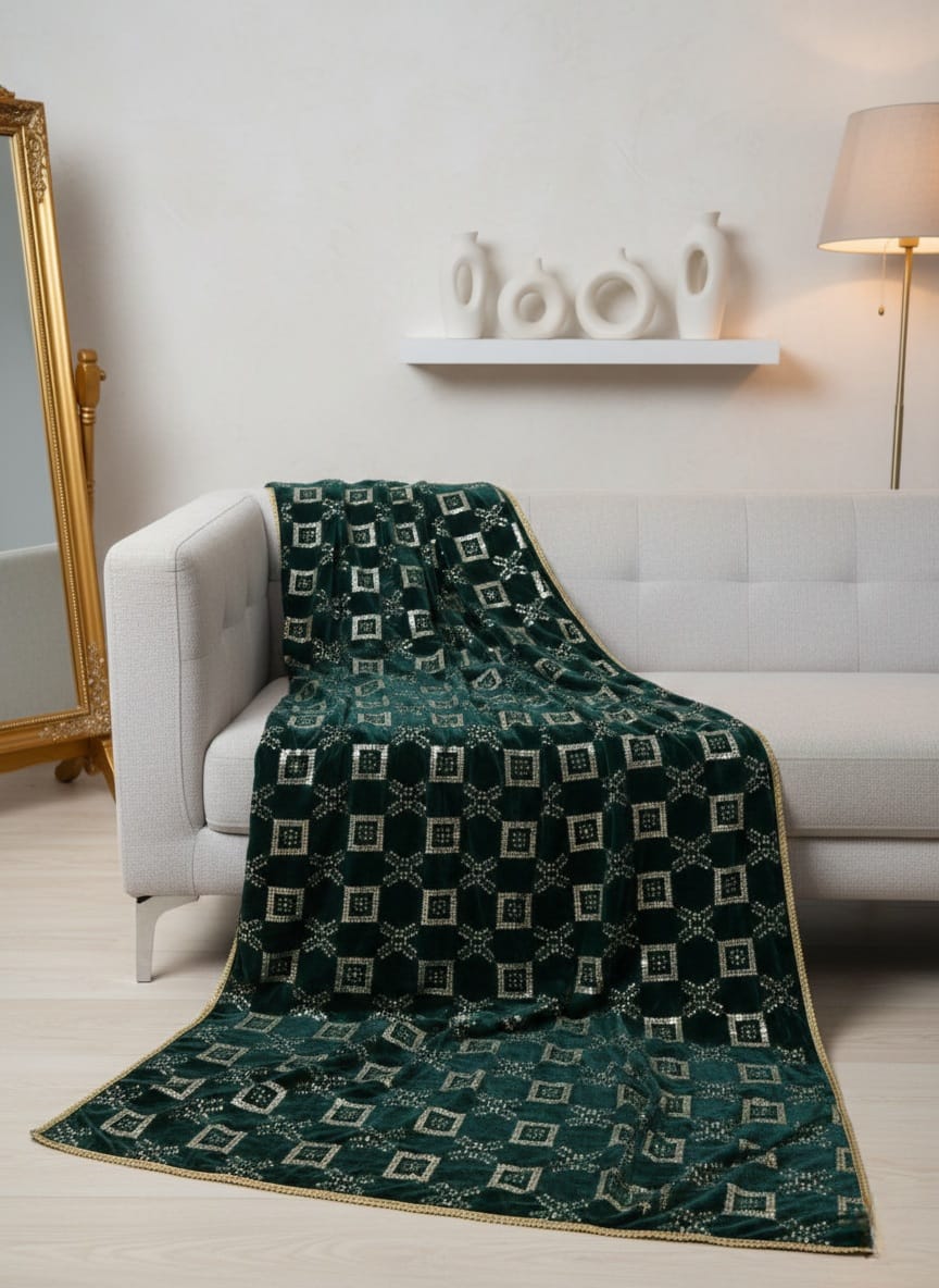 Sequins Velvet Shawl VS008