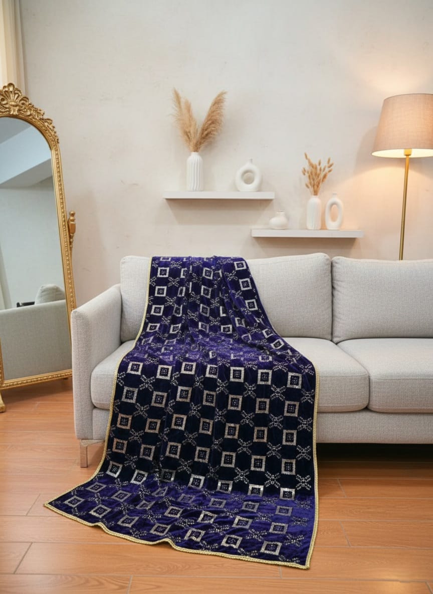 Sequins Velvet Shawl VS008