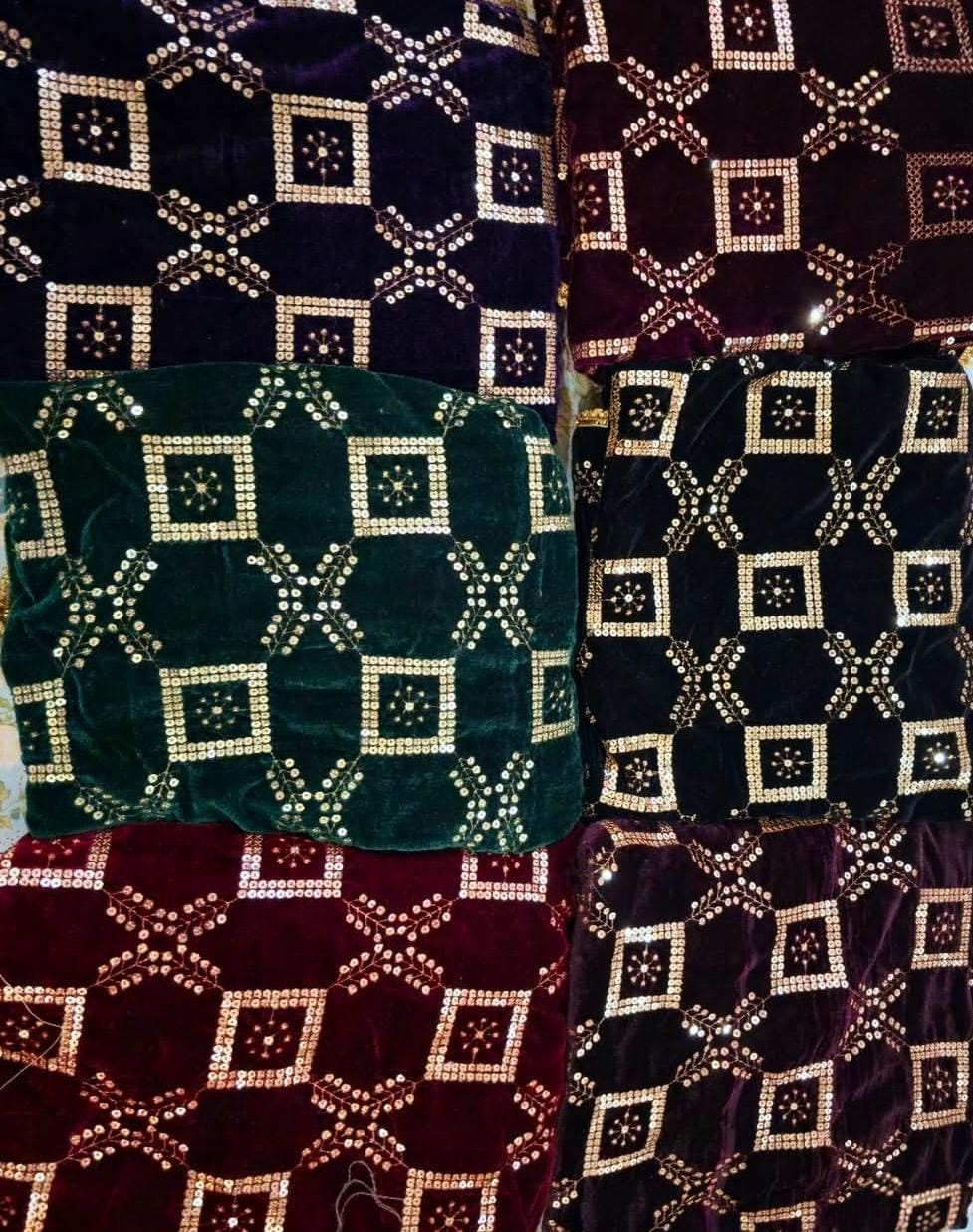 Sequins Velvet Shawl VS008